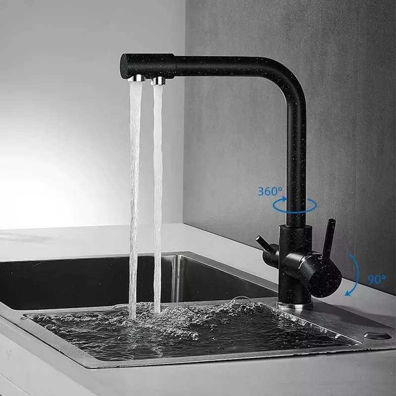 Kitchen Filtered Faucet Balck with Dot Brass Purifier Faucet Dual Sprayer Drinking Water Tap Vessel Sink Mixer Tap Torneira
Kitchen Filtered Faucet Balck with Dot Brass Purifier Faucet Dual Sprayer Drinking Water Tap Vessel Sink Mixer Tap Torneira