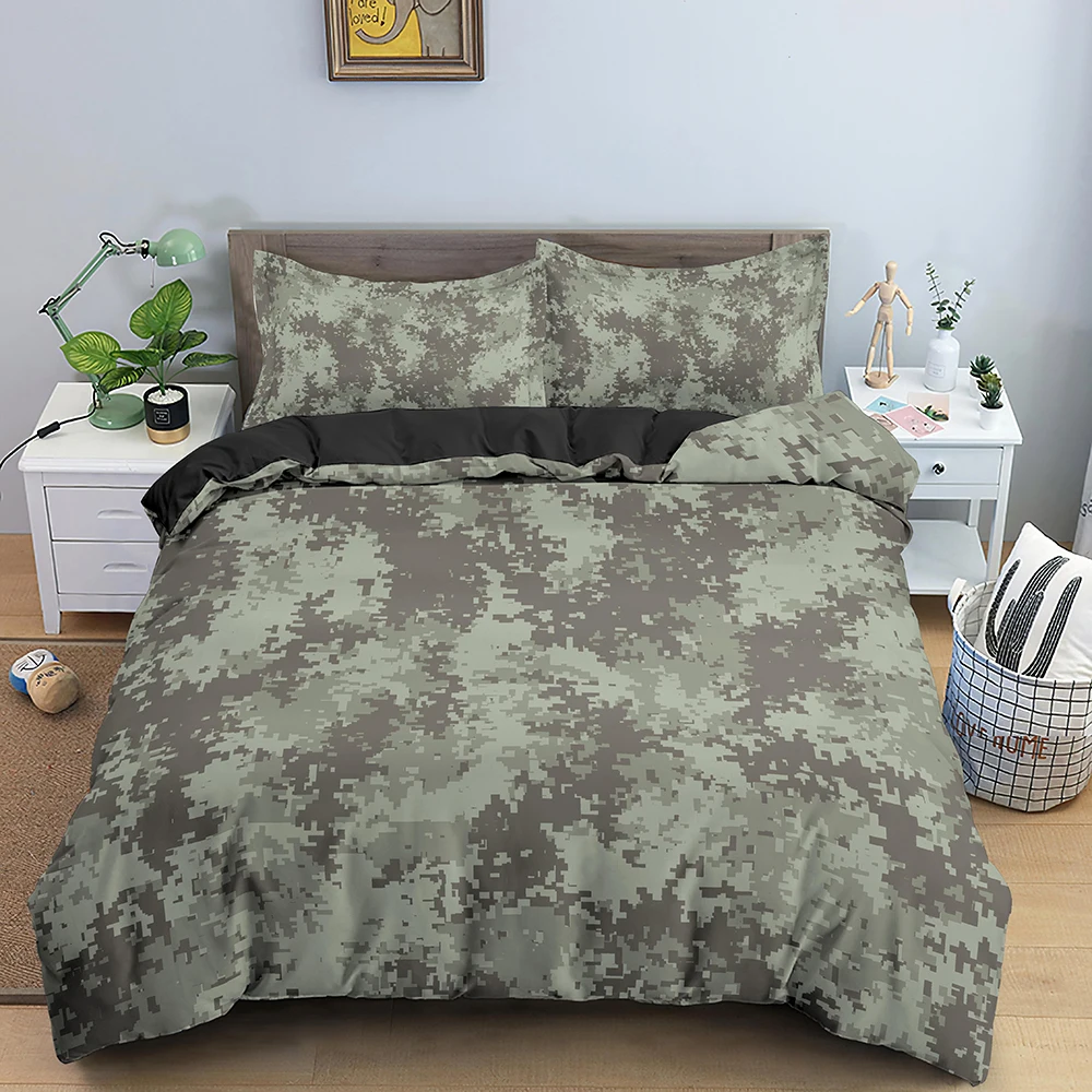 Creative Camouflage Print Duvet Cover Queen King Size Masking Camo Style Bedding Set For Teens Bedroom Summer Quilt Cover 2/3Pcs
Creative Camouflage Print Duvet Cover Queen King Size Masking Camo Style Bedding Set For Teens Bedroom Summer Quilt Cover 2/3Pcs
