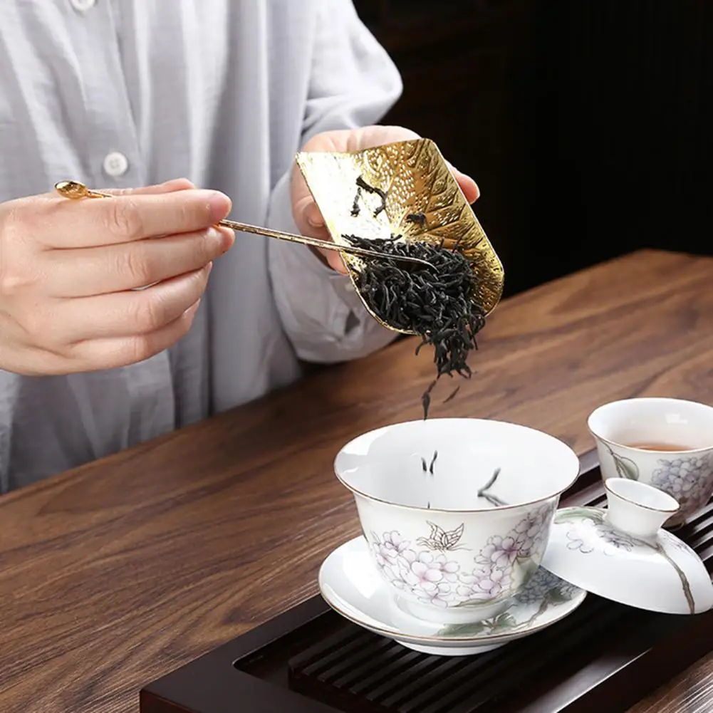 Многоразовая латунная китайская столовая посуда Gongfu мерная чайная ложка