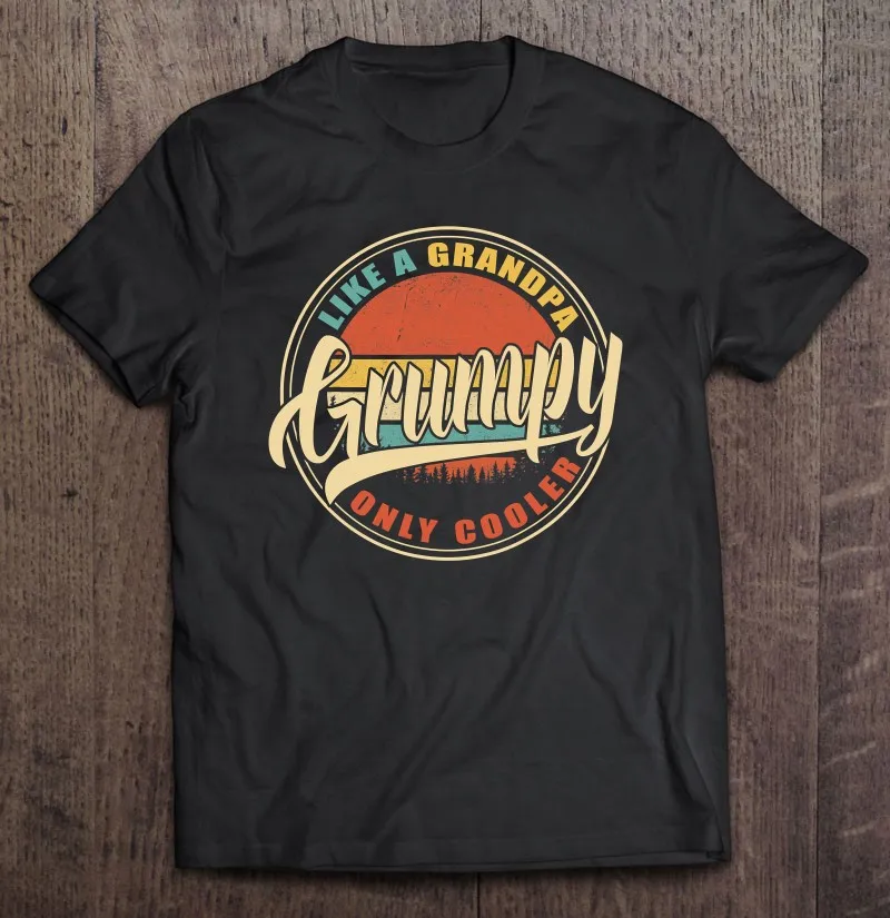 Футболка мужская в ретро стиле, смешная Ретро рубашка с принтом Grumpy как дедушка, Одежда большого размера, летняя 
Футболка мужская в ретро стиле, смешная Ретро рубашка с принтом Grumpy как дедушка, Одежда большого размера, летняя