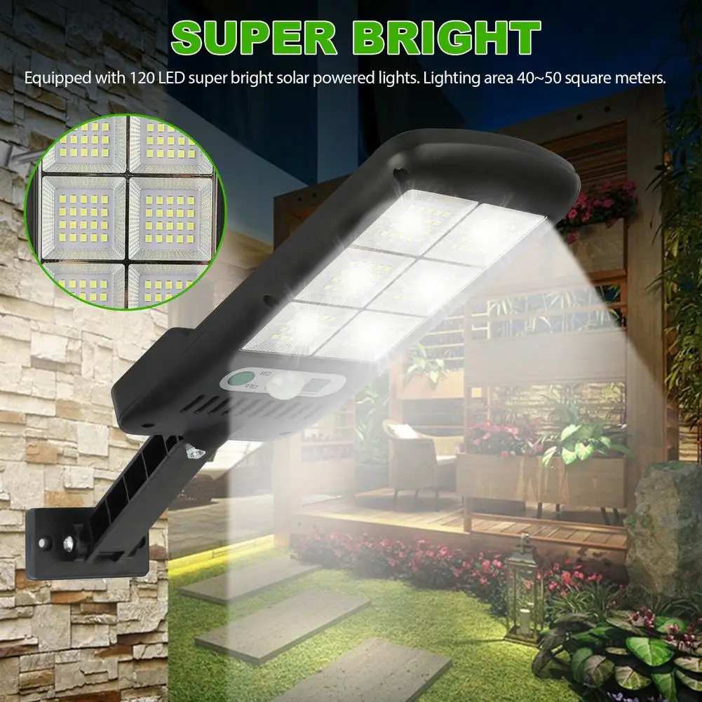 Solar Wall Light Built In Pir Motion Sensor 3 Modes 120led Super Bright Lamp With Remote Control
Solar Wall Light Built In Pir Motion Sensor 3 Modes 120led Super Bright Lamp With Remote Control