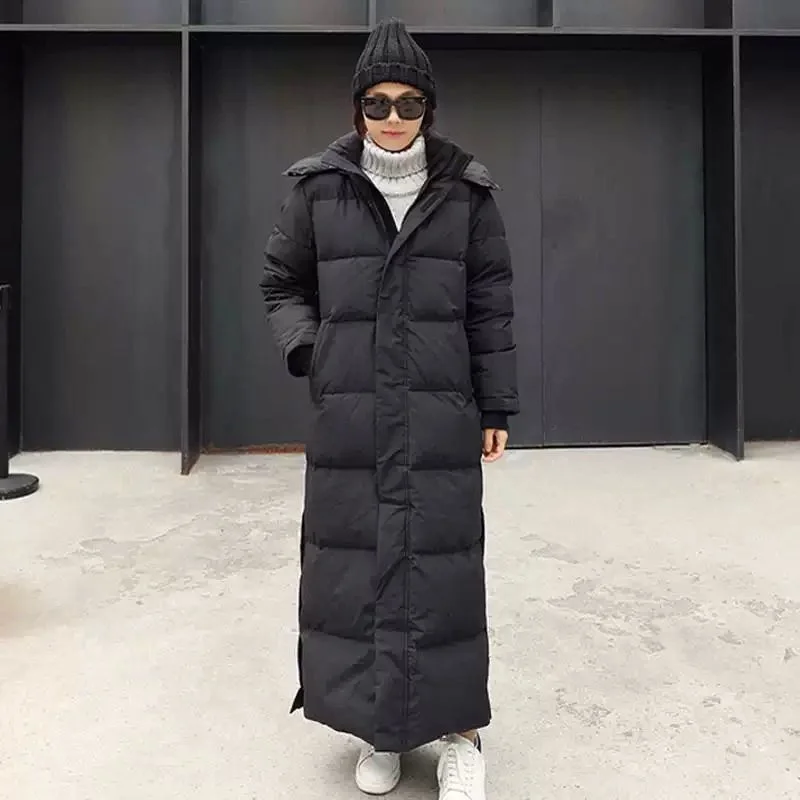 

Удлиненный пуховик, новый корейский стиль, стеганая куртка, повседневное зимнее утепленное черное пальто, Женское пальто большого размера