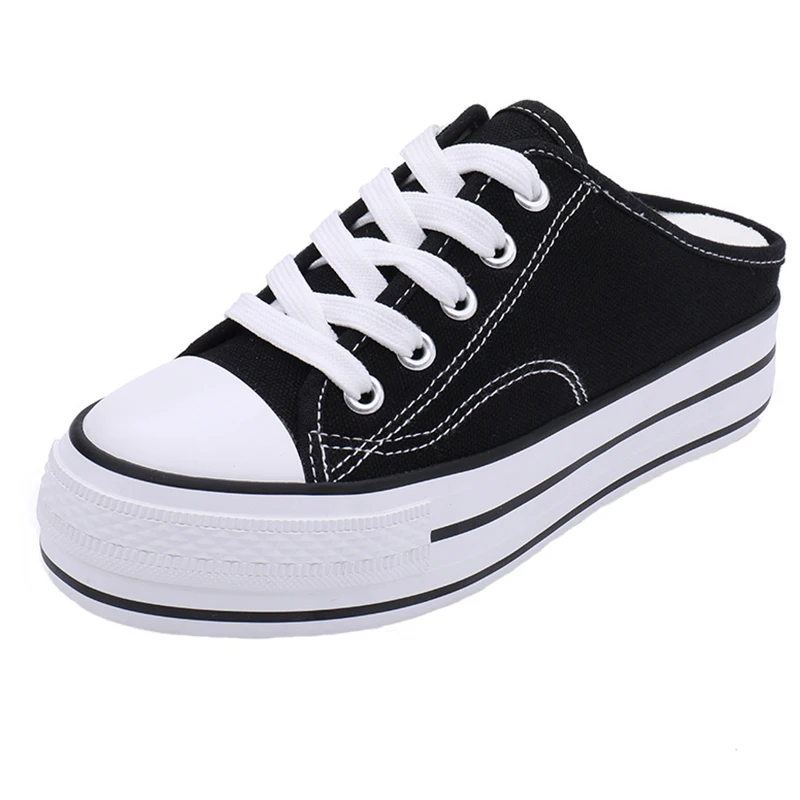 Summer new heelless loafers women's inner height-increasing canvas shoes half drag one pedal thick bottom casual shoes
Summer new heelless loafers women's inner height-increasing canvas shoes half drag one pedal thick bottom casual shoes