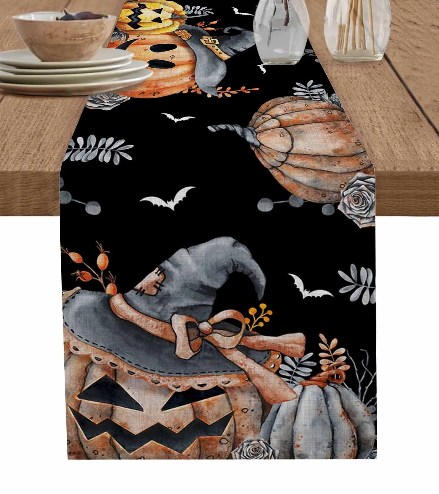 Halloween Pumpkin Bat Table Runner Cotton Linen Wedding Decor Table Runner for Dining Table Holiday Decor Tablecloth
Halloween Pumpkin Bat Table Runner Cotton Linen Wedding Decor Table Runner for Dining Table Holiday Decor Tablecloth