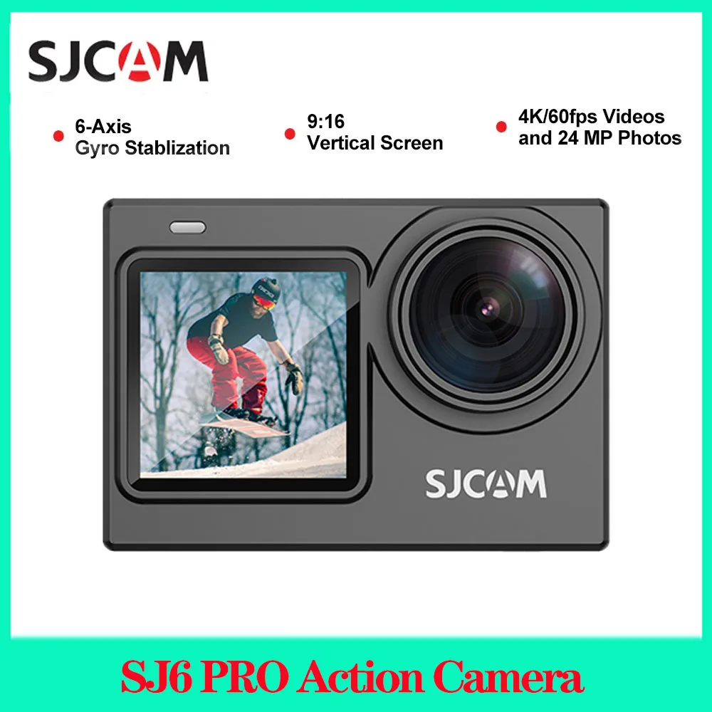 

Экшн-камера SJCAM SJ6 PRO, 2 экрана, 60 кадров/с, 24 МП, Wi-Fi