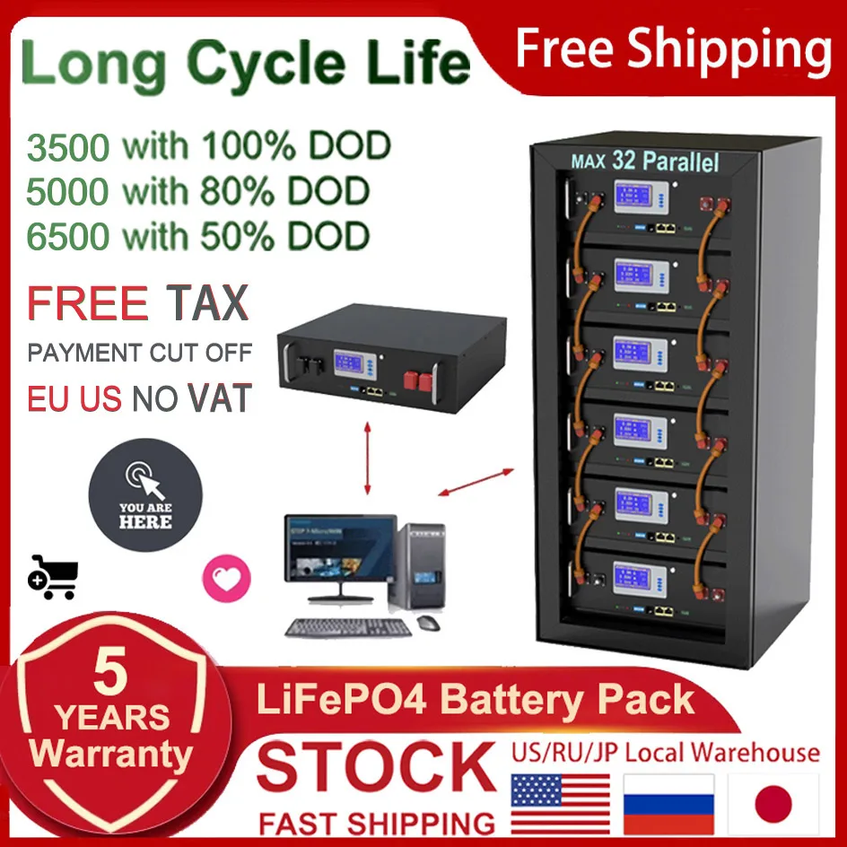 Литий-ионный Аккумулятор LiFePO4, 48 В, 100 Ач, 5 кВт, поддержка высокой мощности, 32 дюйма
Литий-ионный Аккумулятор LiFePO4, 48 В, 100 Ач, 5 кВт, поддержка высокой мощности, 32 дюйма