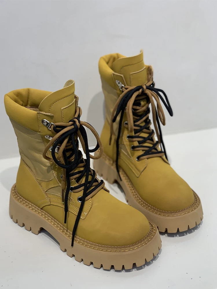 Casual Fad Women Chelsea Flats Snow Boots Mid Heels Platform Lace Up Shoes Winter New 2022 Ankle Keep Warm Motorcycle Punk Boots
Casual Fad Women Chelsea Flats Snow Boots Mid Heels Platform Lace Up Shoes Winter New 2022 Ankle Keep Warm Motorcycle Punk Boots