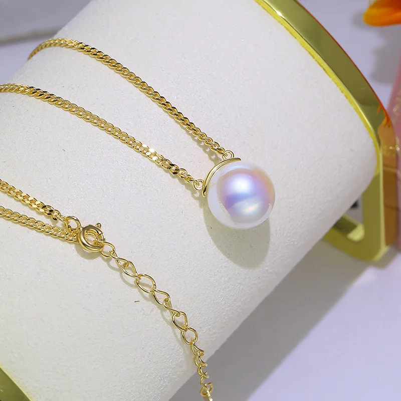 MeiBaPJ Round Real Natural Freshwater Pearl Simple Fashion Pendant Necklace 925 Sterling Silver Fine Wedding Jewelry for Women 
MeiBaPJ Round Real Natural Freshwater Pearl Simple Fashion Pendant Necklace 925 Sterling Silver Fine Wedding Jewelry for Women