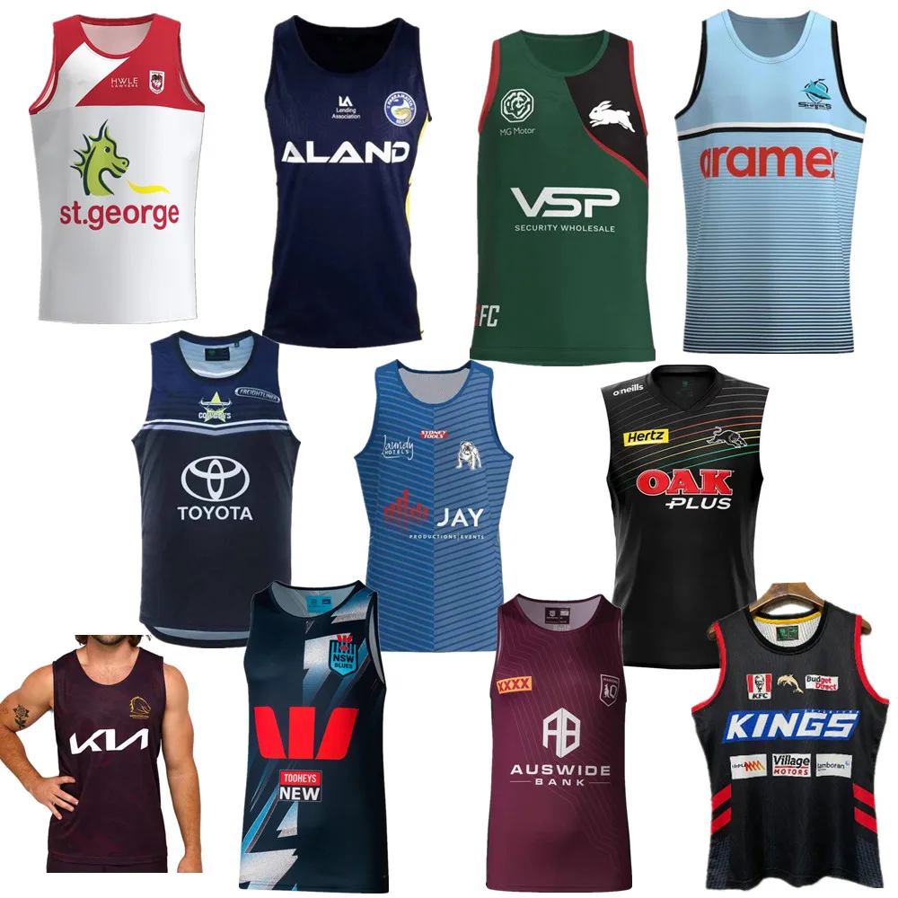 

new 2023 All teams rugby shirt singlet vest NSW QLD Maroons Broncos Eels sharks Bulldogs cowboys Rabbitohs Dolphins rugby jersey