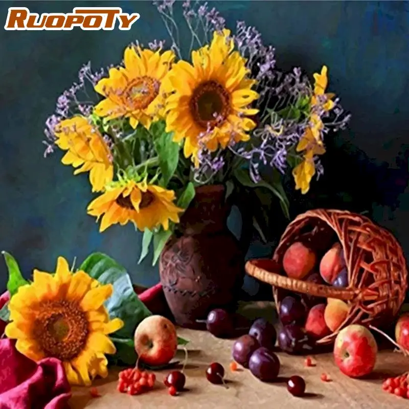 RUOPOTY Painting By Numbers Kits For Adults Sunflower Oil Picture By Number HandPainted Gift For Home Decor Art 60x75cm Frame
RUOPOTY Painting By Numbers Kits For Adults Sunflower Oil Picture By Number HandPainted Gift For Home Decor Art 60x75cm Frame