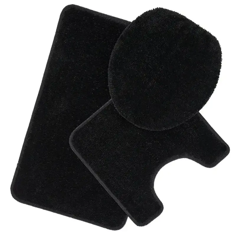 Washable Non-Slip Rubberback Polypropylene Black Bath Rug Set, 3 Piece
Washable Non-Slip Rubberback Polypropylene Black Bath Rug Set, 3 Piece