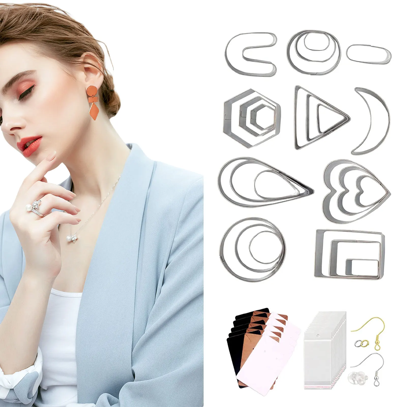 Clay Cutters For Earrings 10 Shapes Clay Cutters With Earring Cards Hooks & Jump Rings Sculpting Tools Kit For Clay Earring
Clay Cutters For Earrings 10 Shapes Clay Cutters With Earring Cards Hooks & Jump Rings Sculpting Tools Kit For Clay Earring