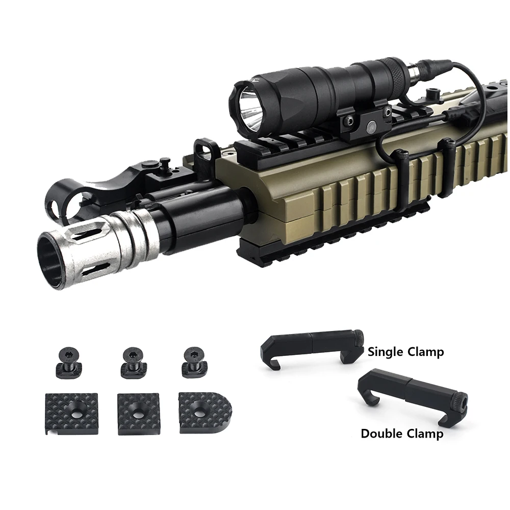 Tactical Handguard Metal Wireguide Clamp For PEQ15 DBAL A2 Flashlight Tail Remote Switch Picatinny Rail Hunting Accessories
Tactical Handguard Metal Wireguide Clamp For PEQ15 DBAL A2 Flashlight Tail Remote Switch Picatinny Rail Hunting Accessories