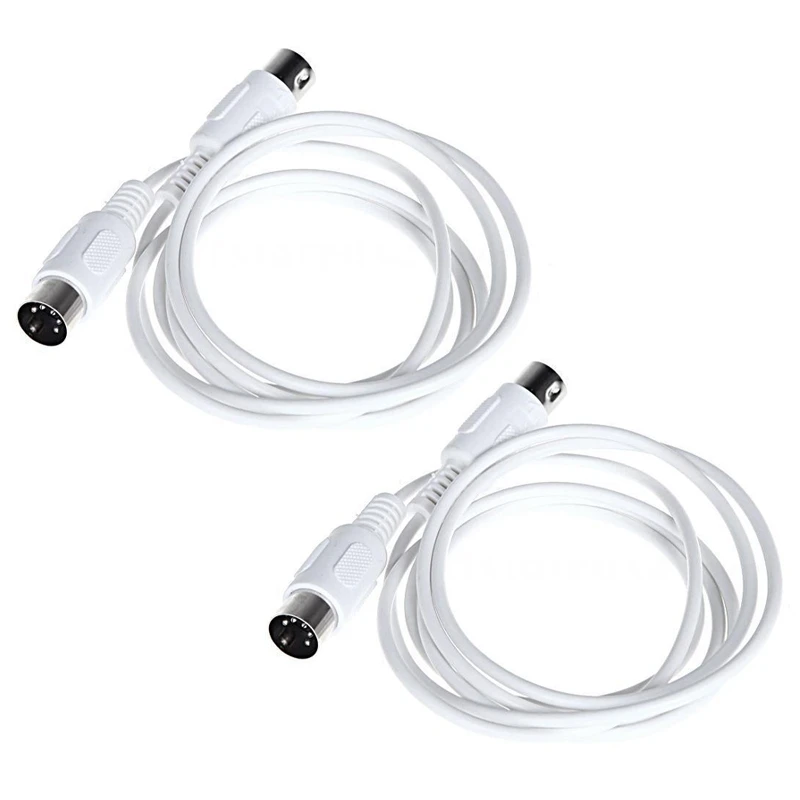 2X 5 Pin MIDI DIN PLUG Extension Cable Male To Male /9.8FT White 
2X 5 Pin MIDI DIN PLUG Extension Cable Male To Male /9.8FT White