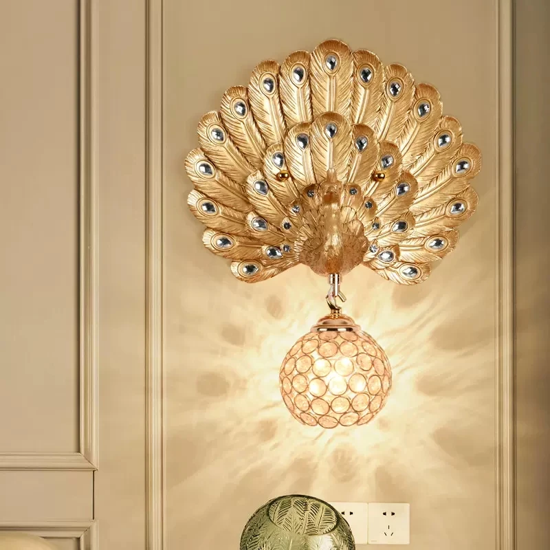 SANDYHA Vintage Gold Peacock Wall Lamp Creative Resin Crystal Decorative Light Dinning Living Background Bedroom Bracket Light
SANDYHA Vintage Gold Peacock Wall Lamp Creative Resin Crystal Decorative Light Dinning Living Background Bedroom Bracket Light
