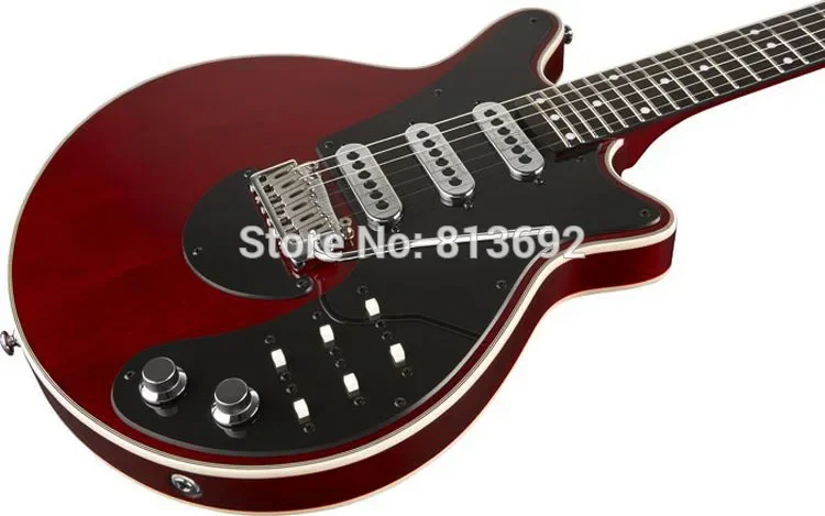 

Custom BM01Brian May Signature Wine Red Guitar Black Pickguard Tremolo Bridge, Kroean Chrome Pickups, 22 Frets China OEM Guitars