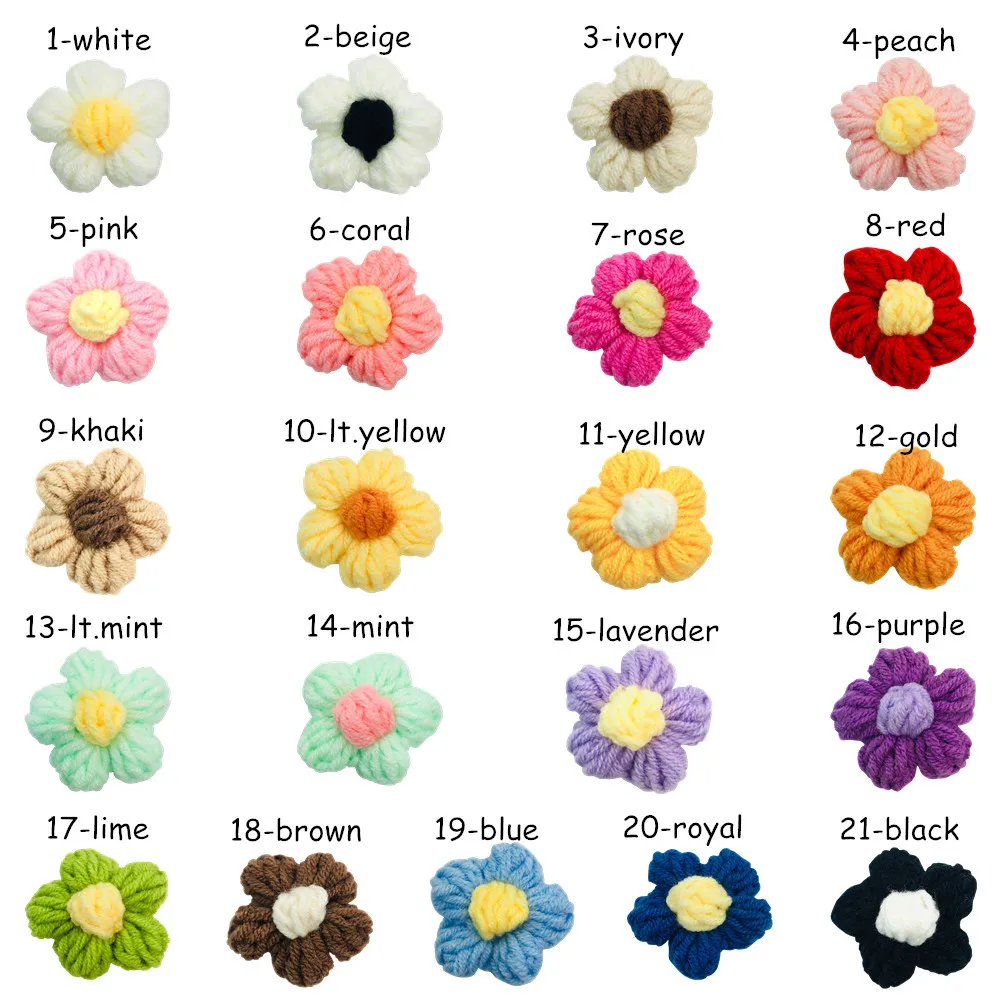 

50 Pcs/Lot,4 CM Handmade Woolen Knitting Flowers Alligator Hair Barrettes Clips DIY Crafts Cloth Jewelry Kid Girls Accessories