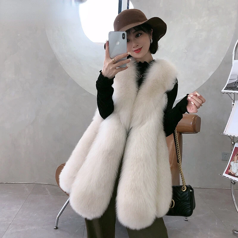 KMETRAM Winter Whole Fox Fur Jacket Women's Waistcoat Fashion Elegant Ladies Mid-length Real Fur Coat Vest Women Clothing Lq1396
KMETRAM Winter Whole Fox Fur Jacket Women's Waistcoat Fashion Elegant Ladies Mid-length Real Fur Coat Vest Women Clothing Lq1396