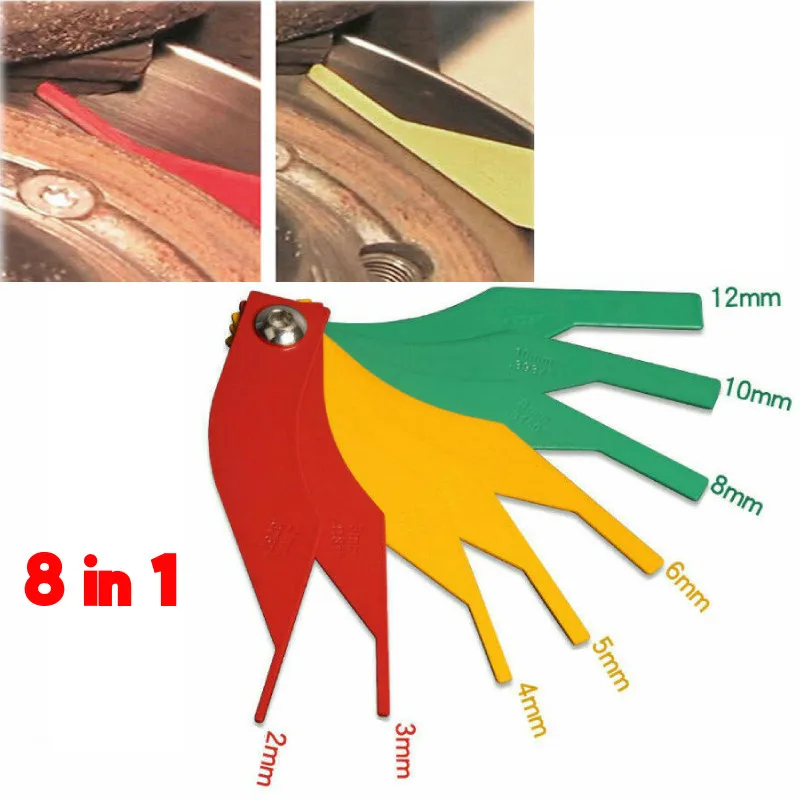 Automotive Gauge Thickness Brake Feeler Pad Detect Green&Yellow&Red Lining Measure Plastic Replacement Ruler Tool
Automotive Gauge Thickness Brake Feeler Pad Detect Green&Yellow&Red Lining Measure Plastic Replacement Ruler Tool
