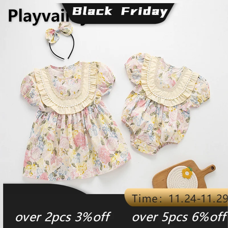 2022 Summer Family Matching Clothes girl Sweet floral cotton short sleeve Dress+Bodysuit+hair hoop Girl Sister Clothing E401
2022 Summer Family Matching Clothes girl Sweet floral cotton short sleeve Dress+Bodysuit+hair hoop Girl Sister Clothing E401