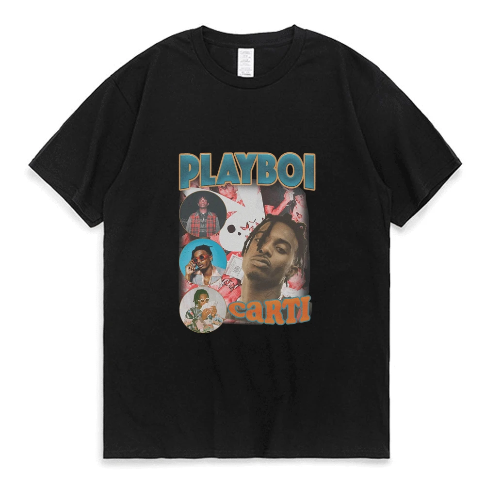 Hip Hop Couple Trend Short Sleeve Tee Shirt Rap Singer Playboi Carti T Shirt Men Women Street Black European American T-shirt
Hip Hop Couple Trend Short Sleeve Tee Shirt Rap Singer Playboi Carti T Shirt Men Women Street Black European American T-shirt