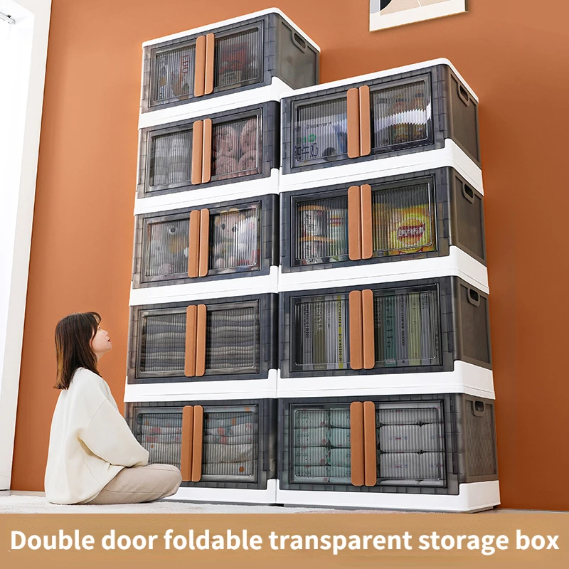 Free Installation Transparent Folding Plastic Storage Box Wardrobe Storage Organization Box Children's Snack Toy Storage Box 
Free Installation Transparent Folding Plastic Storage Box Wardrobe Storage Organization Box Children's Snack Toy Storage Box