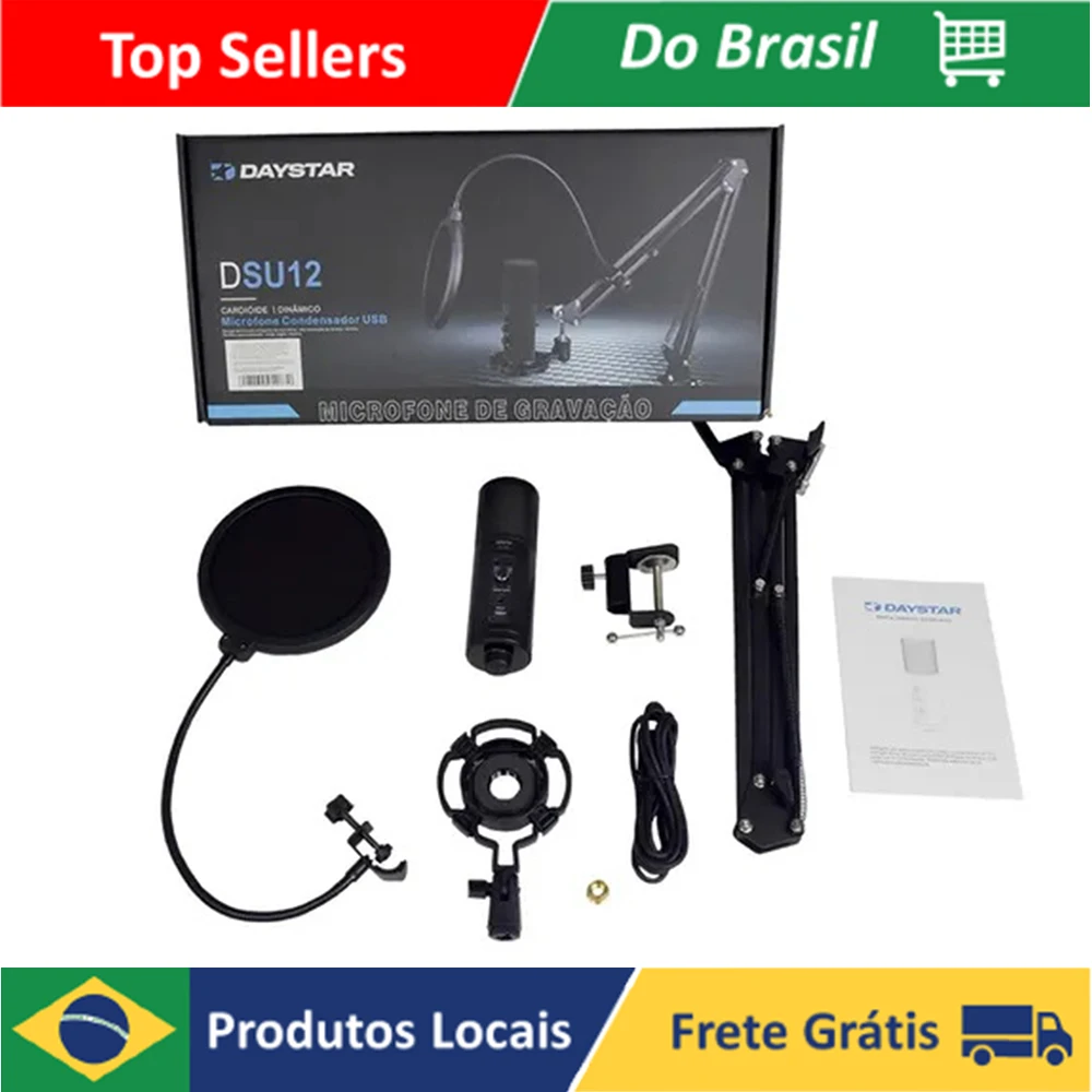 Kit MicrofoneUSB Condensador Cardioide Dinâmico DSU12 Para Mac Windows Linux PS4
Kit MicrofoneUSB Condensador Cardioide Dinâmico DSU12 Para Mac Windows Linux PS4