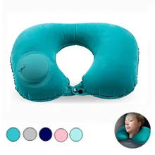Inflatable Neck Pillow U Shape Air Pillow Neckrest Head Rest Portable Sleeping Resting Travel Pillow for Airplane Train Car
