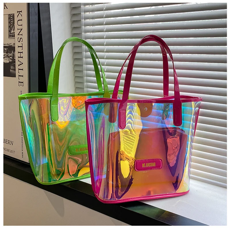PVC Summer Popular Dazzle Ecstasy Women's Large Capacity Tote Handbag Designer Women's Casual Cosmetics Shopping Shoulder Bag
PVC Summer Popular Dazzle Ecstasy Women's Large Capacity Tote Handbag Designer Women's Casual Cosmetics Shopping Shoulder Bag