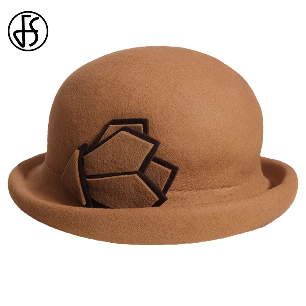 FS Curly Edge Fisherman Hats For Women Elegant Wool Small Top Basin Cap Ladies Autumn Winter British Vintage Fashion Fedoras
FS Curly Edge Fisherman Hats For Women Elegant Wool Small Top Basin Cap Ladies Autumn Winter British Vintage Fashion Fedoras
