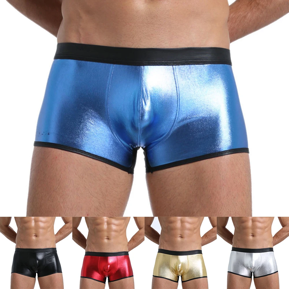 Men Shiny Faux Leather Shorts U Convex Pouch Swimwear Beachwear Boxer Briefs Smooth Underwear Wet Look Trunks Shorts Clubwear
Men Shiny Faux Leather Shorts U Convex Pouch Swimwear Beachwear Boxer Briefs Smooth Underwear Wet Look Trunks Shorts Clubwear
