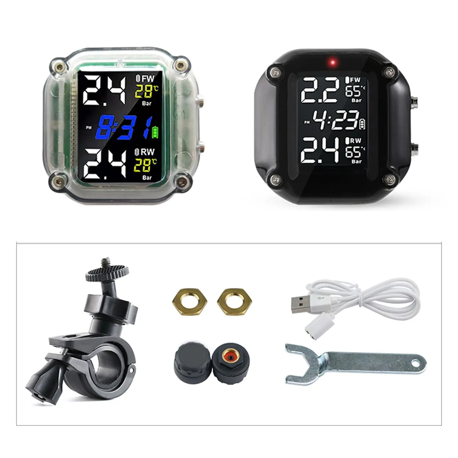 Tire Pressure Monitor Real Time Easy to Install for Two Wheeler Motorcycle Detection Pressure&Temperature
Tire Pressure Monitor Real Time Easy to Install for Two Wheeler Motorcycle Detection Pressure&Temperature