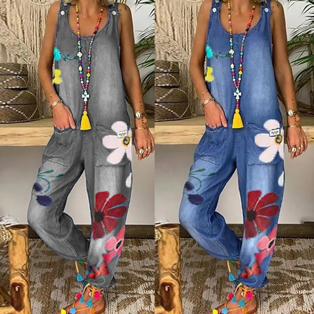 Popular Sleeveless Jumpsuit Sleeveless Bohemia One-piece Floral Print Deep Pockets Jumpsuit
Popular Sleeveless Jumpsuit Sleeveless Bohemia One-piece Floral Print Deep Pockets Jumpsuit