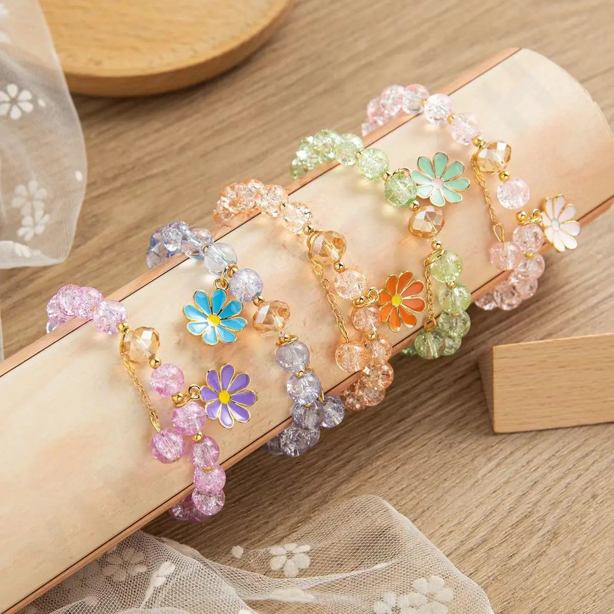Cute Popcorn beads Bracelet Flowers Charms Glass Bracelets For Girls Smooth Jewelry Accessories Gift Wholesale
Cute Popcorn beads Bracelet Flowers Charms Glass Bracelets For Girls Smooth Jewelry Accessories Gift Wholesale
