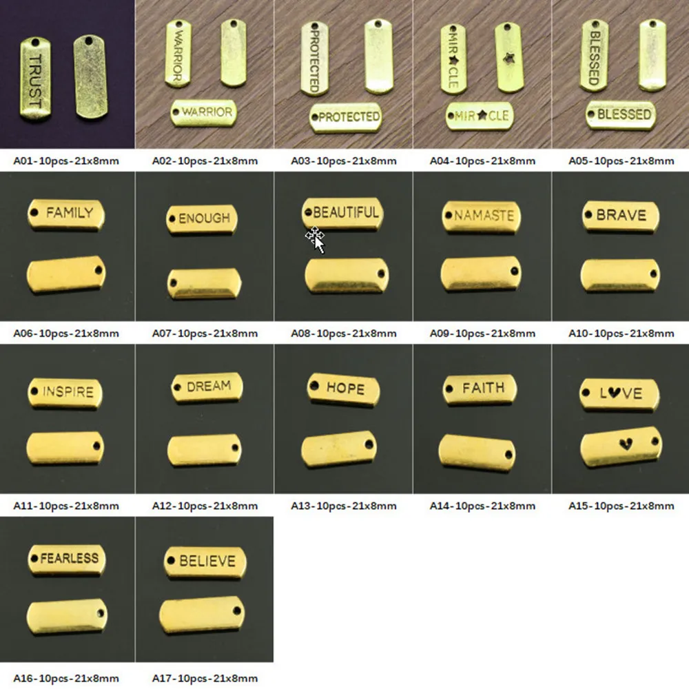 New Arrival Ancient Gold Bar Type Plate Charms For Jewelry Making Gifts For Women
New Arrival Ancient Gold Bar Type Plate Charms For Jewelry Making Gifts For Women