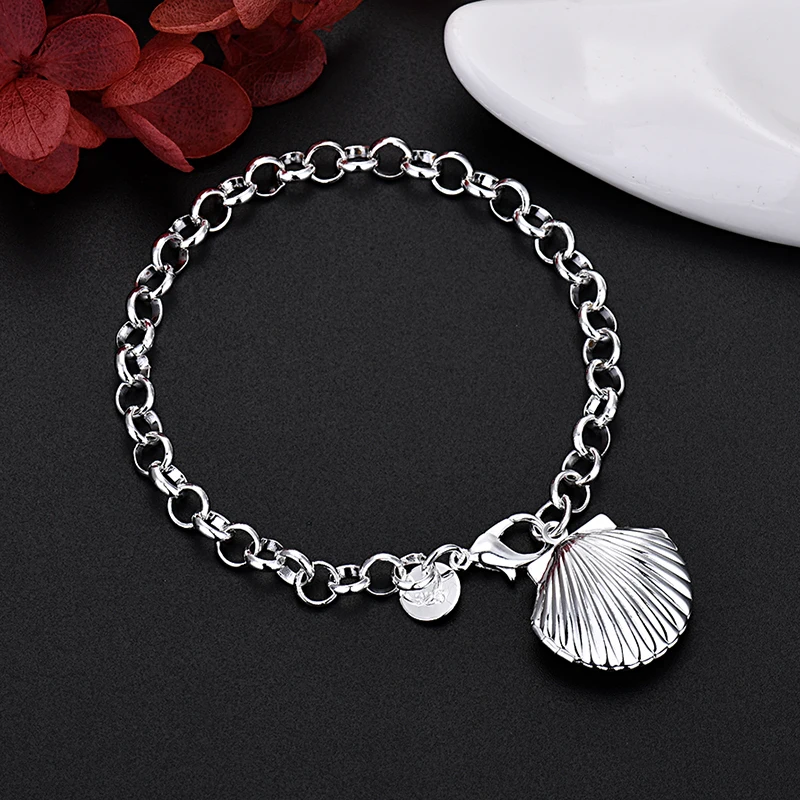 KCRLP 925 Sterling Silver Shell photo frame Bracelet For Women luxury fashion party Wedding Jewelry gift charms
KCRLP 925 Sterling Silver Shell photo frame Bracelet For Women luxury fashion party Wedding Jewelry gift charms