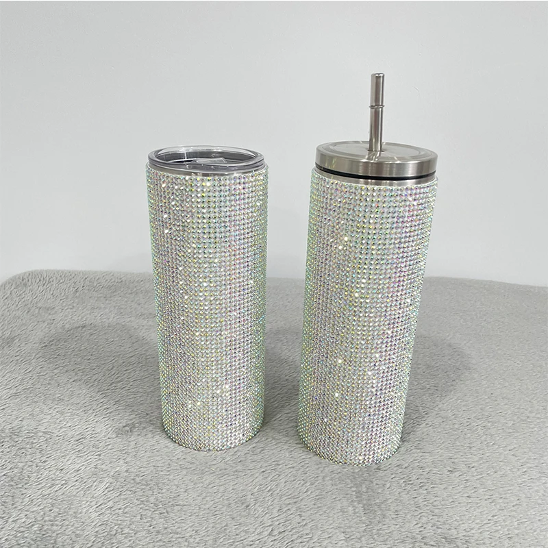 Luxury 20oz Bling Rhinestone Crystal Bottle Double Walled Vacuum Insulated Stainless Steel Skinny Tumble With Lid and Straw
Luxury 20oz Bling Rhinestone Crystal Bottle Double Walled Vacuum Insulated Stainless Steel Skinny Tumble With Lid and Straw