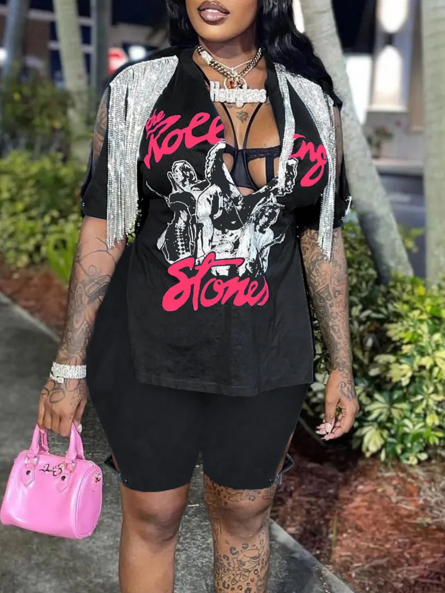 Zoctuo Short Sets Tracksuits Lady Summer Women's Suit Casual Shorts And Tassel Crop Top Print 2 Pieces Set 2 Two-piece Set New 
Zoctuo Short Sets Tracksuits Lady Summer Women's Suit Casual Shorts And Tassel Crop Top Print 2 Pieces Set 2 Two-piece Set New