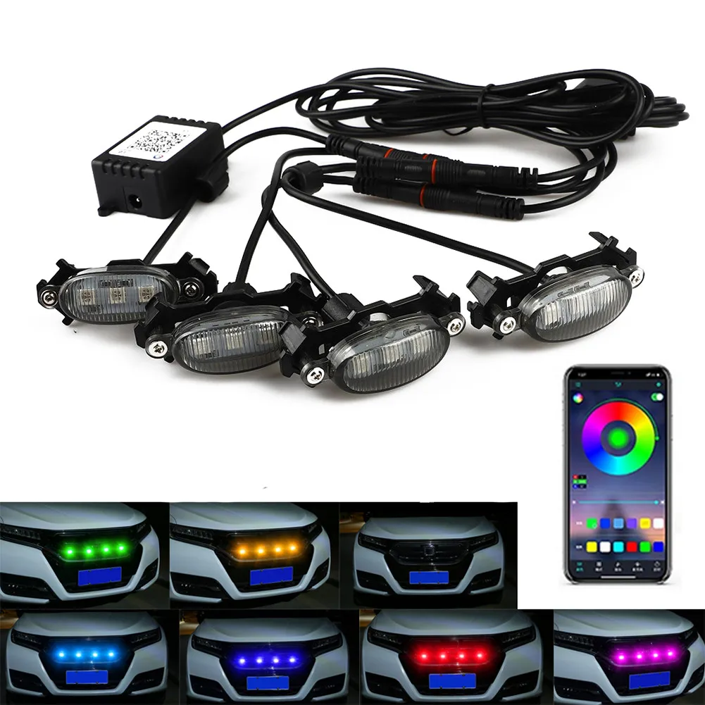 LED Grille Grille Light Kit 4PCS ABS Plastic Anti-shock Flexible Light Weight RGB Colorful APP Control Brand New
LED Grille Grille Light Kit 4PCS ABS Plastic Anti-shock Flexible Light Weight RGB Colorful APP Control Brand New