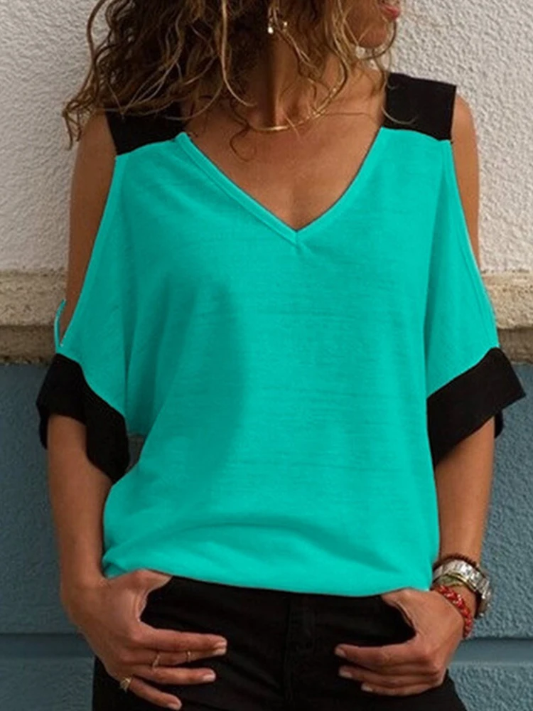 Женская блузка с V-образным вырезом, с рукавом до локтя
Женская блузка с V-образным вырезом, с рукавом до локтя