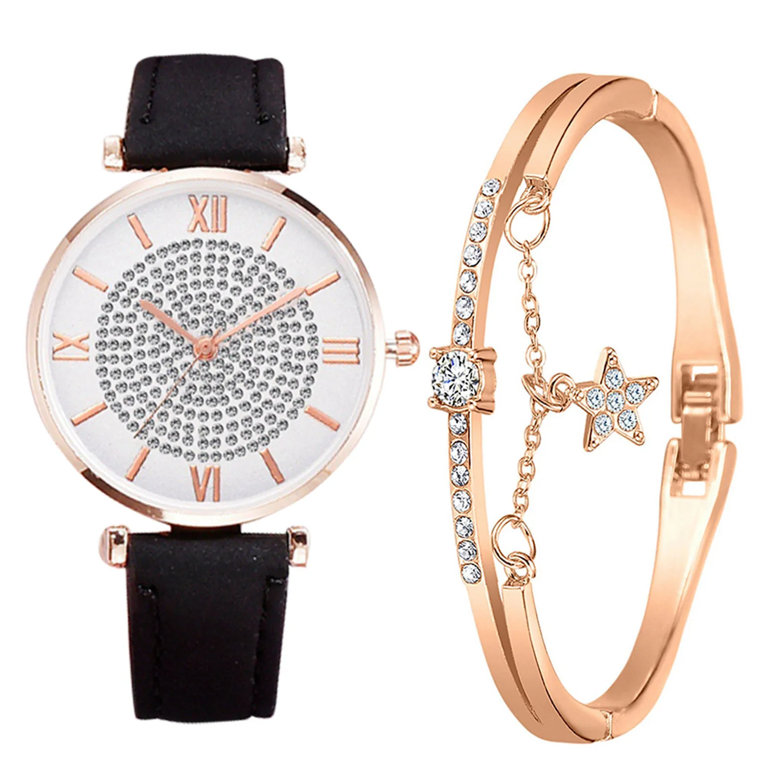 Ladies Strap Inner Ring Full Diamond Dial Star Bracelet Quartz Watch Set Smart Watch Часы Женские Relogio Feminino Montre Femme
Ladies Strap Inner Ring Full Diamond Dial Star Bracelet Quartz Watch Set Smart Watch Часы Женские Relogio Feminino Montre Femme