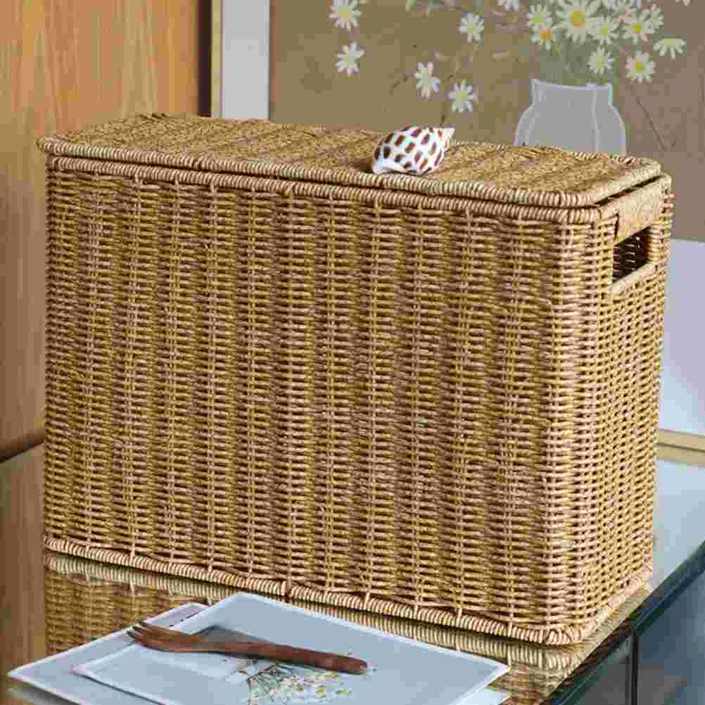 Wicker Storage Baskets Lids Rectangular Woven Shelf Baskets Rattan Storage Bins Laundry Hamper Magazine Basket Narrow 
Wicker Storage Baskets Lids Rectangular Woven Shelf Baskets Rattan Storage Bins Laundry Hamper Magazine Basket Narrow