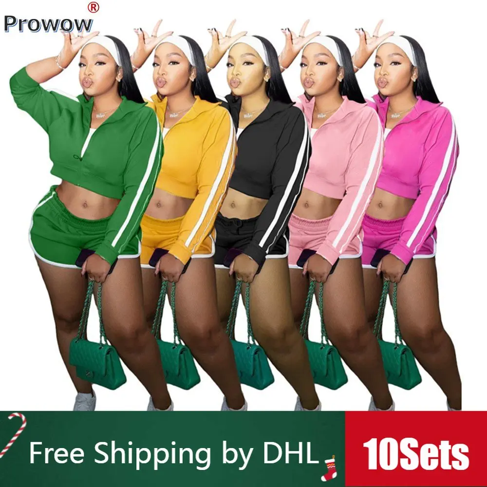 Женский спортивный костюм из двух предметов, повседневный однотонный костюм с длинными рукавами и шортами на молнии, Осень-зима 8253 
Женский спортивный костюм из двух предметов, повседневный однотонный костюм с длинными рукавами и шортами на молнии, Осень-зима 8253