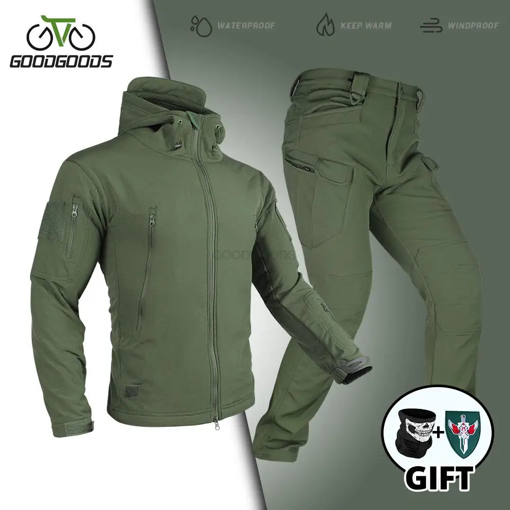Military Tactical Jacket Fishing Suit Set Winter For Men Jacket Suit Outdoor Fishing Waterproof Warm Hiking Tracksuits Set
Military Tactical Jacket Fishing Suit Set Winter For Men Jacket Suit Outdoor Fishing Waterproof Warm Hiking Tracksuits Set