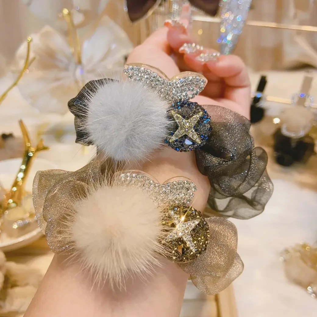 Korean Fashion Mink Organza Hair Tie Super Fairy ball Horsetail Rhinestone Rope Elastic Bands Accessories
Korean Fashion Mink Organza Hair Tie Super Fairy ball Horsetail Rhinestone Rope Elastic Bands Accessories