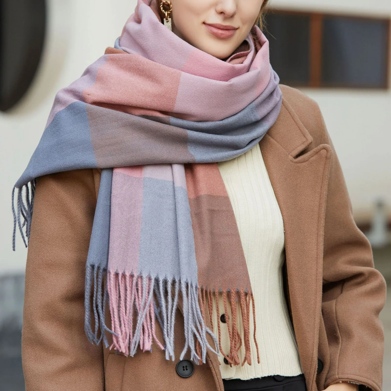 Womens Winter Plaid Scarf Warm Cashmere Fleece Shawls Wraps Warm Scarves Long Shawl Wraps Thick Warm Bufanda Accessories Scarf
Womens Winter Plaid Scarf Warm Cashmere Fleece Shawls Wraps Warm Scarves Long Shawl Wraps Thick Warm Bufanda Accessories Scarf