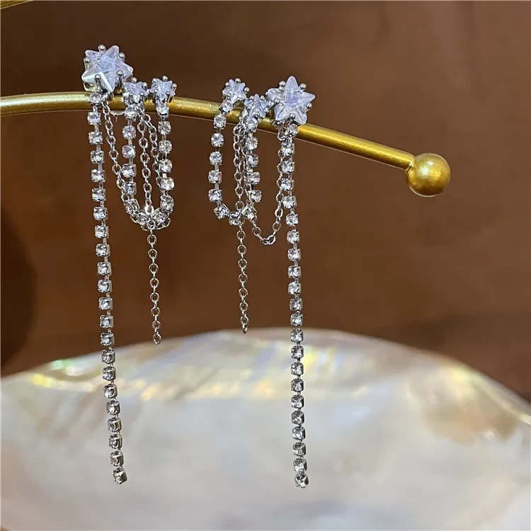 Cute Korean Luxury Crystal Star Earrings For Women Long Tassel Dangle Earring Fashion Jewelry Girl Gift
Cute Korean Luxury Crystal Star Earrings For Women Long Tassel Dangle Earring Fashion Jewelry Girl Gift