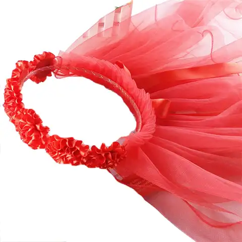 Нежная длинная фотоплиссированная Цветочная Корона Цветочная вуаль для невесты Свадебные аксессуары для вечеринки T8DE