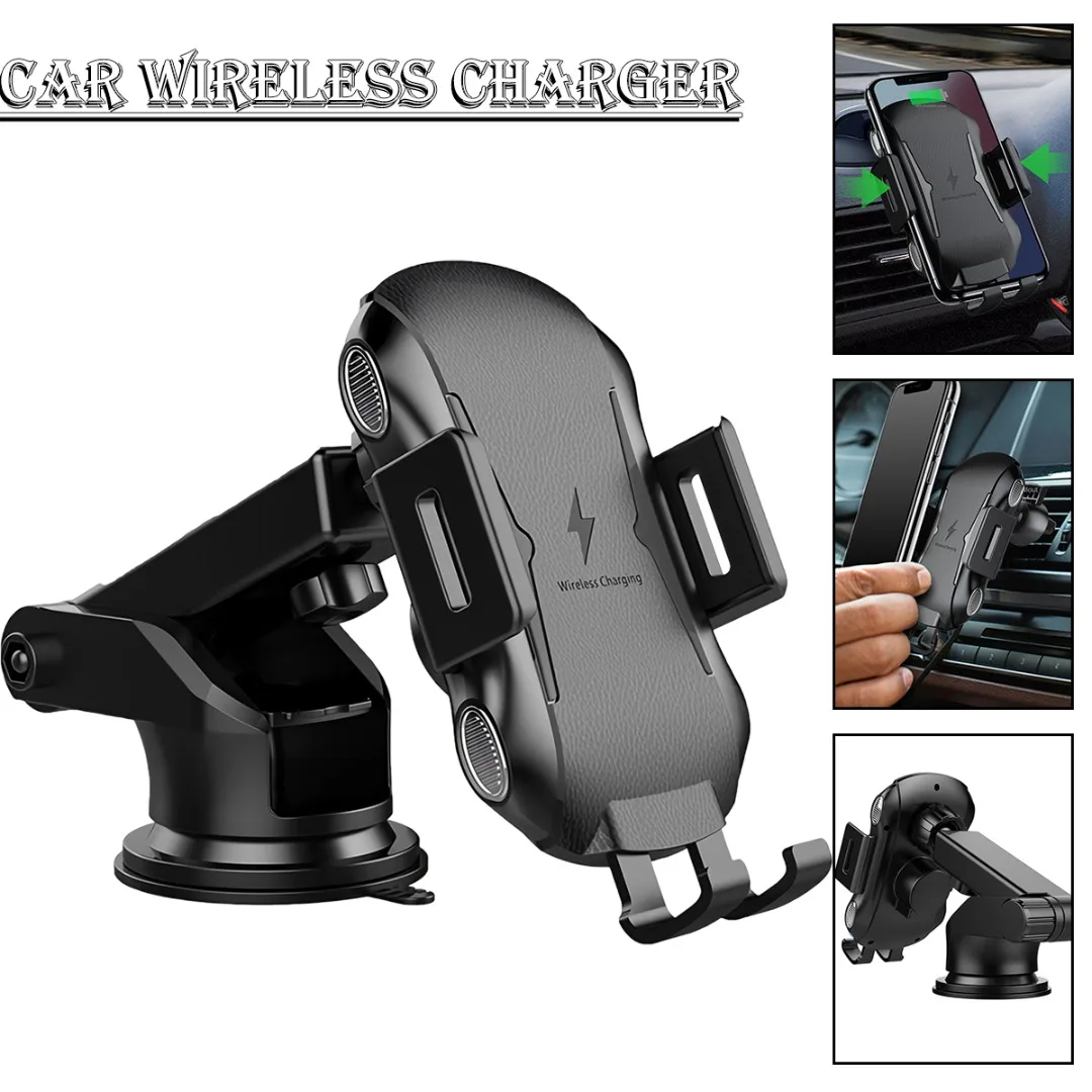 

Universal Size 3-31/32inch -5-31/32 Inch Phone Qi Charger Holder Black ABS Wireless Intelligent Sensing Bracket Chargers