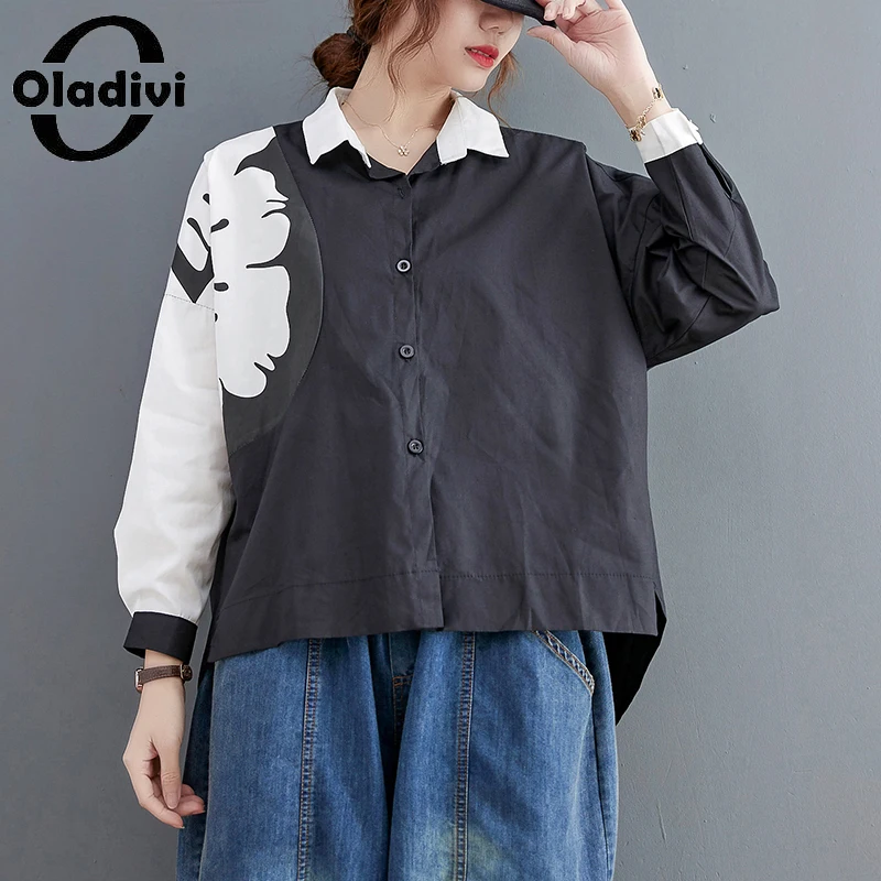 Oladivi Oversized Women's Clothing Fashion Print Blouses 2022 Autumn New Casual Loose Short Shirts Black Femlae Blusas Tops 7358
Oladivi Oversized Women's Clothing Fashion Print Blouses 2022 Autumn New Casual Loose Short Shirts Black Femlae Blusas Tops 7358